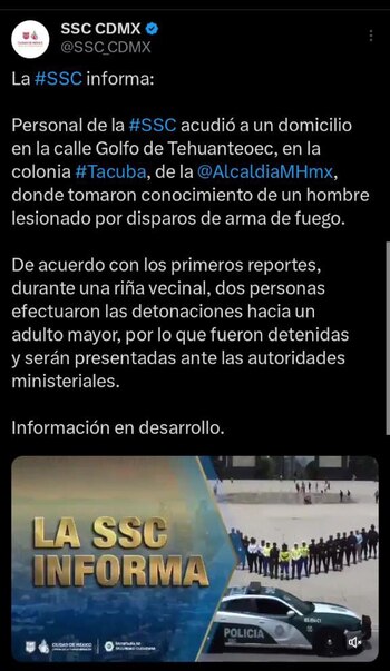 El incidente ocurrió en la