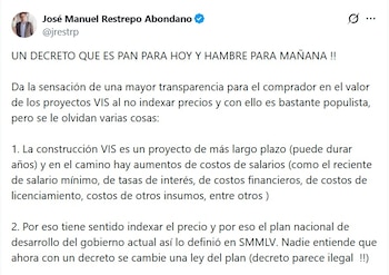 José Manuel Restrepo, exministro de