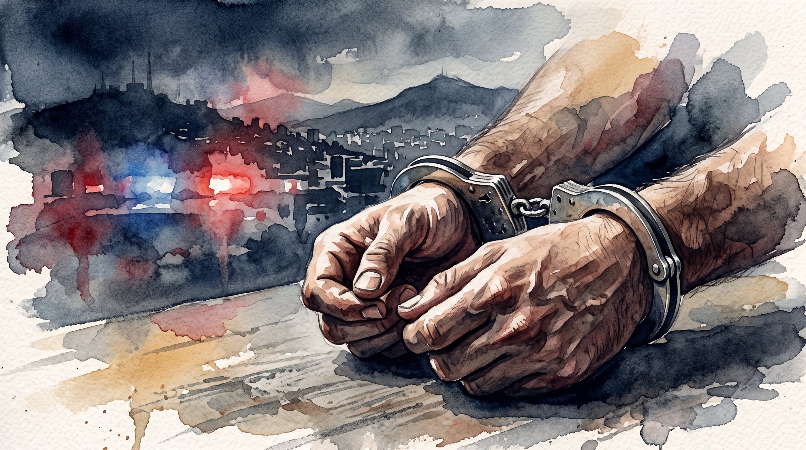 Un hombre permanece esposado tras su detención en Tegucigalpa por cargos de tentativa de homicidio y maltrato. (Imagen Ilustrativa Infobae)