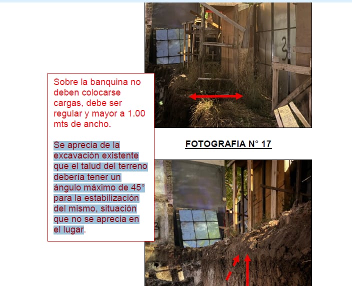 La estructura en la calle Chivilcoy y la tierra que la sostenía