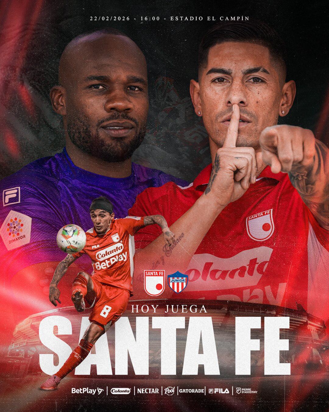 Afiche de Independiente Santa Fe para anunciar el partido contra Junior FC en la Liga BetPlay - crédito Santa Fe