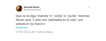 El tweet de Mercedes Morán