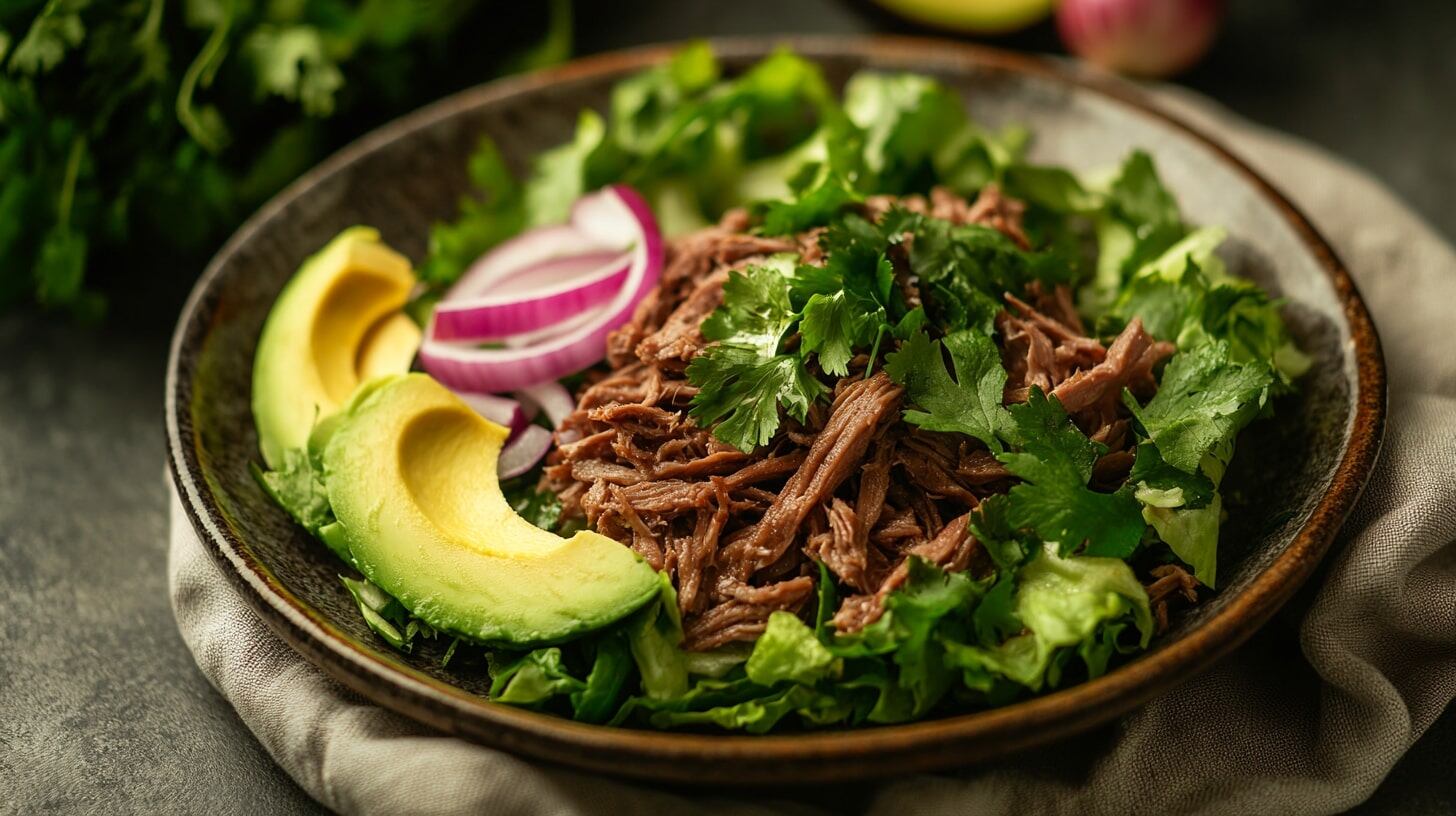 El salpicón de res es un platillo tradicional mexicano que combina carne deshebrada con vegetales frescos aliñados con vinagre y limón. (Imagen Ilustrativa Infobae)