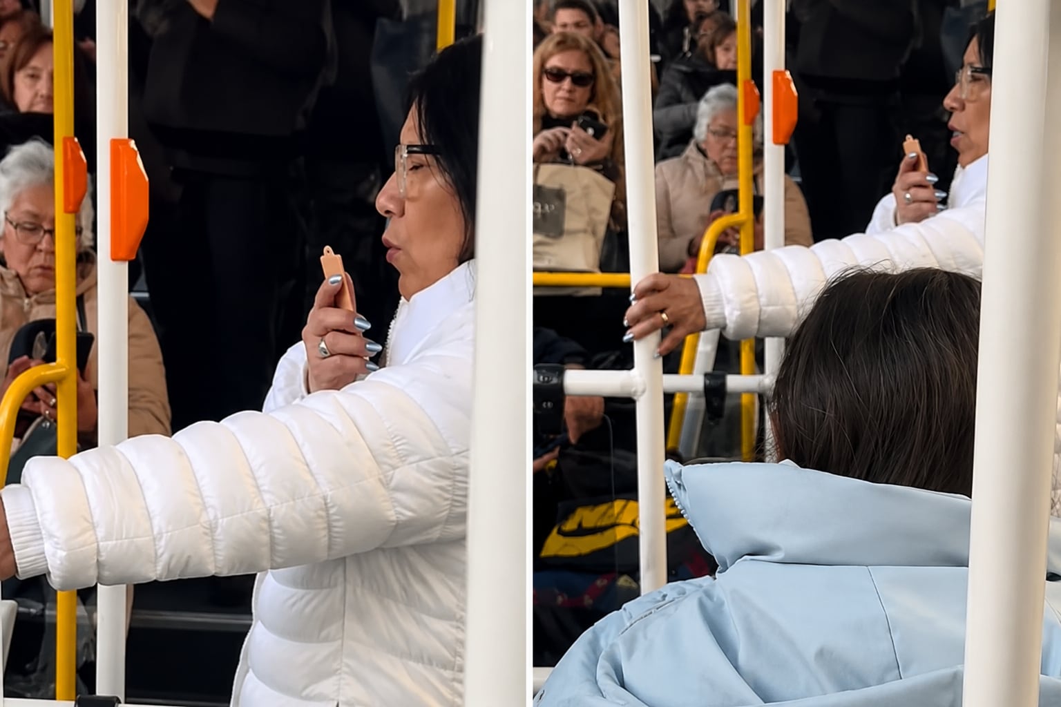 La pasajera sostenía una tarjeta SUBE como si fuera un celular, en una escena que desató miles de reacciones en TikTok