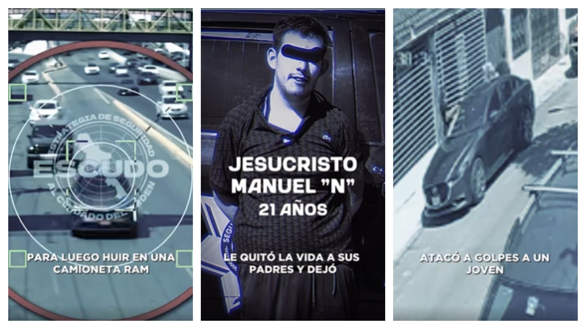 Jesucristo Manuel, de 21 años, mató a sus padres, hirió gravemente a su hermana, robó la camioneta familiar y golpéó a un hombre para robar su aito y escapar pero policías ya lo seguían Foto: Policía de Monterrey