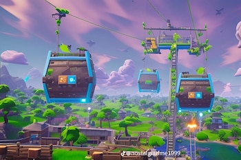 Cablebús dentro de Fortnite (TikTok/@nostalgiatime1999)