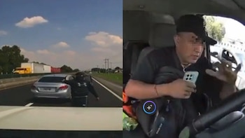 En un par de minutos ladrones roban tráiler de cargamento de relojes tras salir del AIFA l Video
