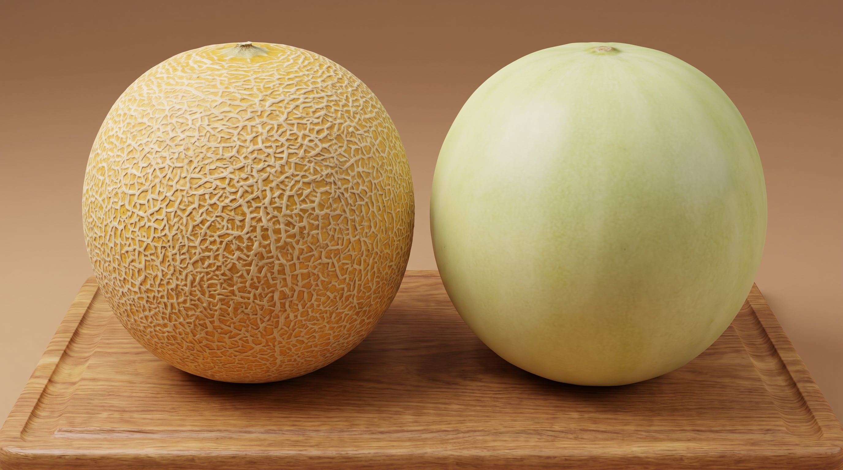 El melón cantalupo y el melón honeydew figuran entre las frutas con mayor aporte de agua, con 90% y 91% de agua, respectivamente (Imagen Ilustrativa Infobae)