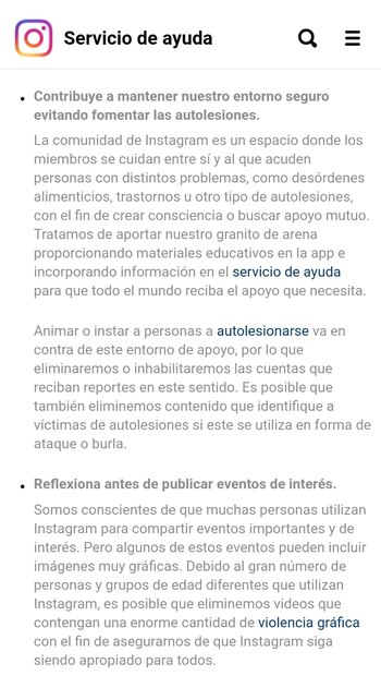 Normas comunitarias en Instagram. Foto: