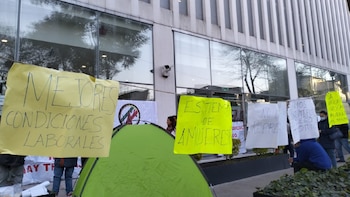 Protesta de trabajadores del Poder