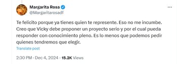 Margarita Rosa de Francisco contestó