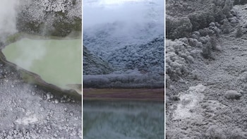 Cerros y lagunas nevadas: la sorprendente postal que se registró en Jujuy durante el segundo día de invierno