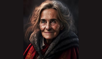 Hermione Granger de anciana. (Midjourney