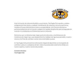 El comunicado del club donde