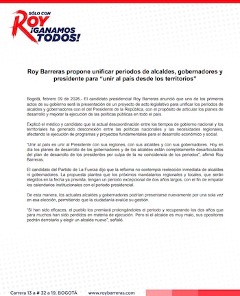 La reforma planteada por Barreras