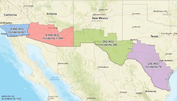 Fronteras con más incautaciones de