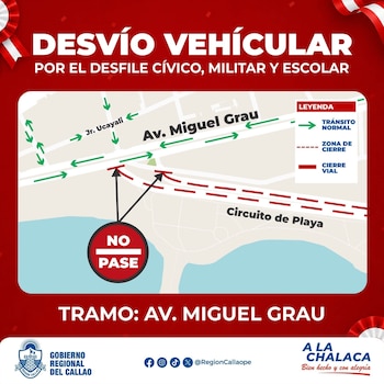 Callao implementará um plano especial de transporte para o Grande Desfile Cívico, Militar e Escolar dos Feriados Nacionais. GORE Callao