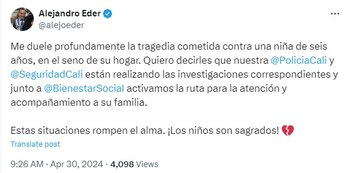 Publicación de Alejandro Éder, alcalde