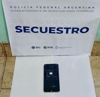 El celular incautado al joven