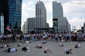 La protesta en Berlín incluyó