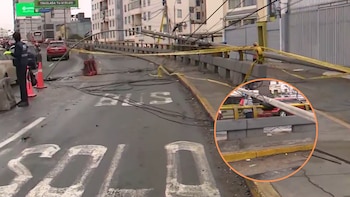 Poste caído en la avenida