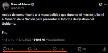 El anuncio de Manuel Adorni