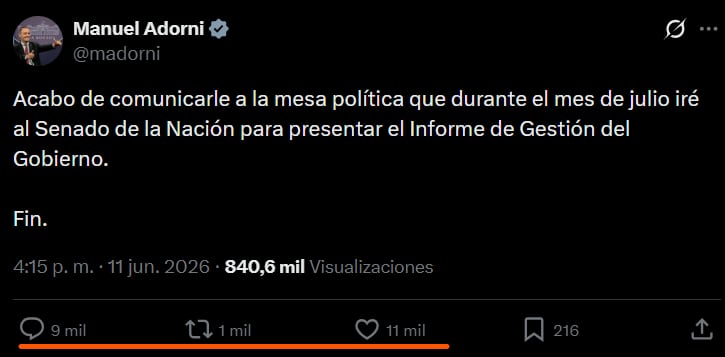 El anuncio de Manuel Adorni