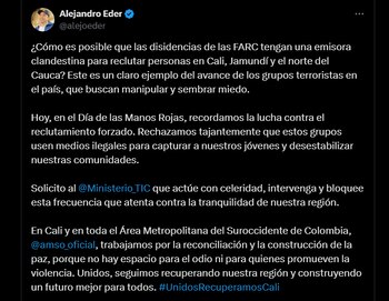 Alejandro Eder, alcalde de Cali,