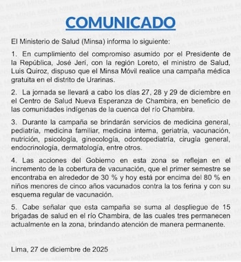 EsSalud anuncia campaña médica gratuita