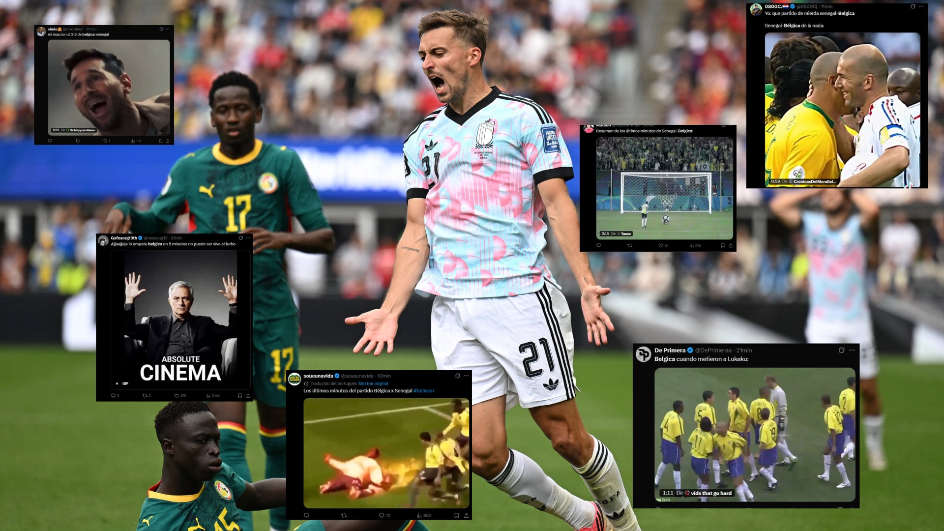 Estallaron los memes durante y después en el duelo entre Senegal y Bélgica