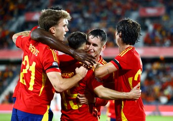 Los jugadores de la selección