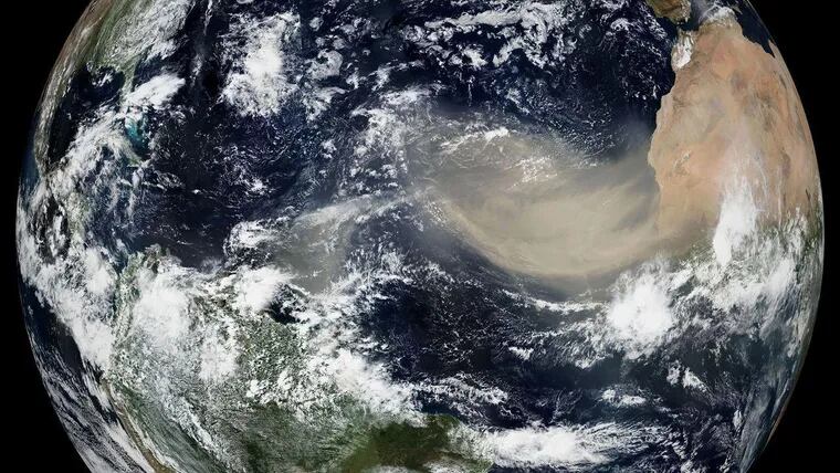 Así se ve una nube de polvo desde el satélite (NASA)