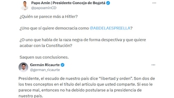 El concejal Humberto “Papo” Amín y otros usuarios cuestionaron el mensaje de Petro. - crédito @papoaminCD/X y @german_ricaurte/X