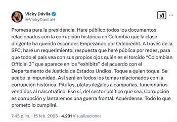 Vicky Dávila aseguró que revelará