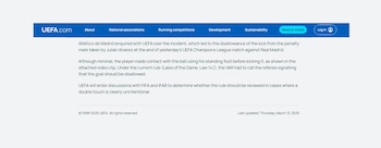 El comunicado de la UEFA