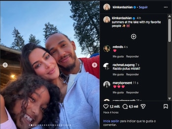 Kim Kardashian compartió una selfie con Lewis Hamilton. (Instagram)