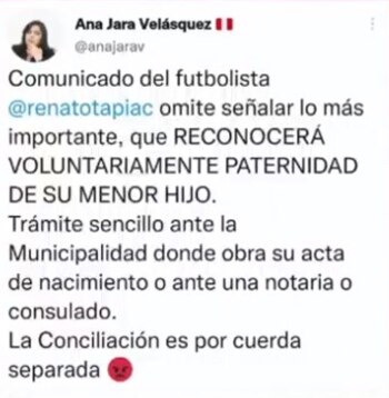 Ana Jara se pronuncia sobre