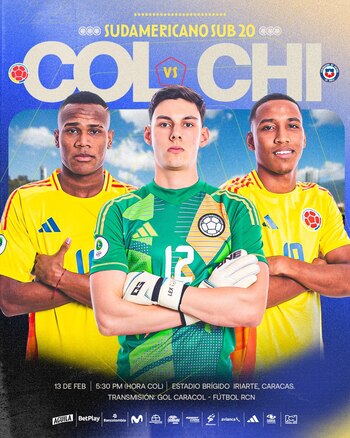 Afiche de la selección Colombia presentando el encuentro ante Chile - crédito @FCFSeleccionCol / X