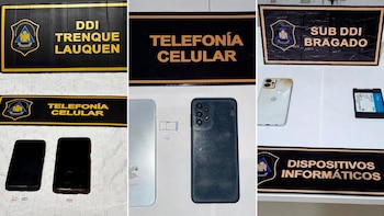 En total, los agentes secuestraron 165 teléfonos celulares