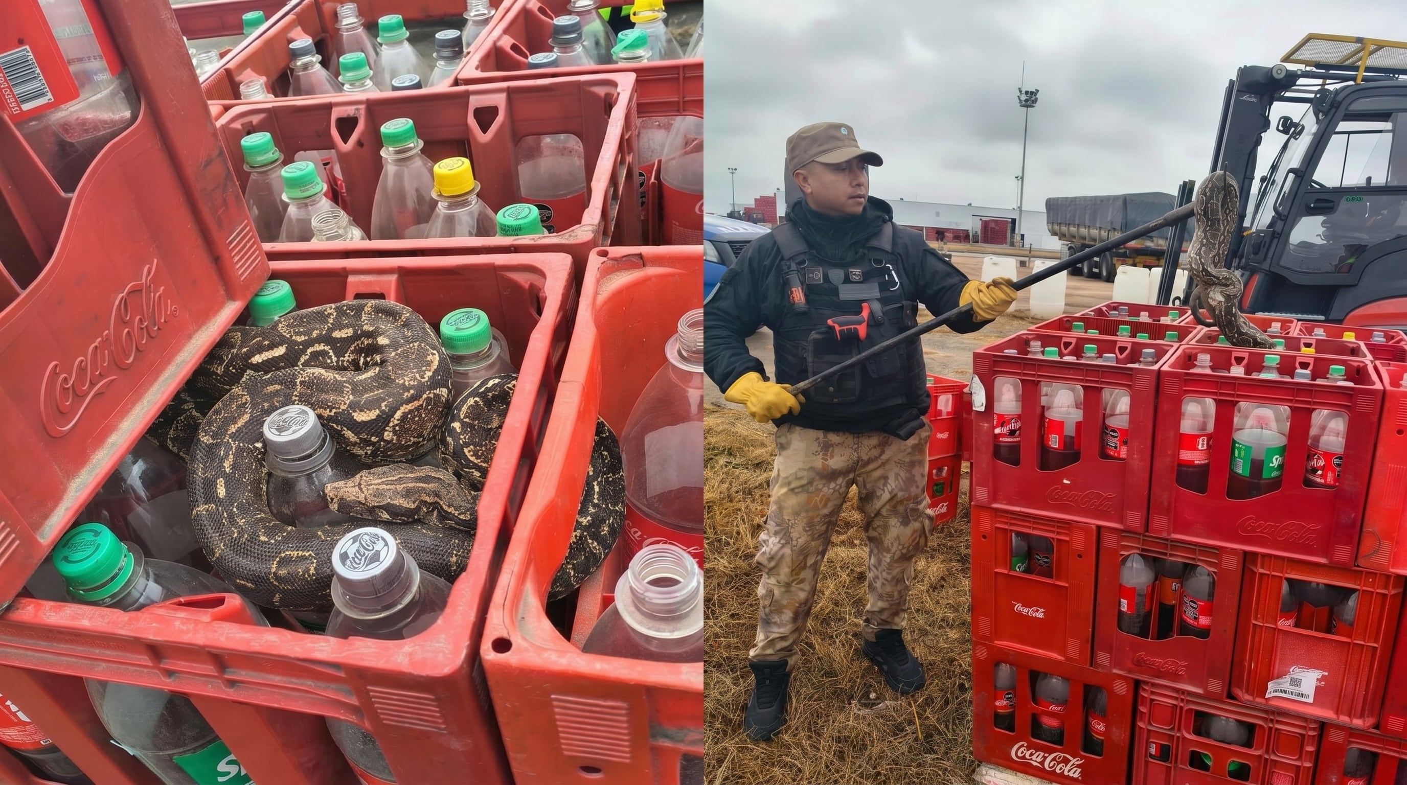 Una serpiente fue hallada en un cajón de gaseosas en la reconocida planta de bebidas en Córdoba (Imagen Ilustrativa Infobae)