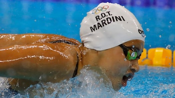 En los Juegos Olímpicos de Río 2016, Yusra Mardini compitió en 100 metros libre y 100 metros mariposa y ganó su serie clasificatoria en mariposa (EFE)