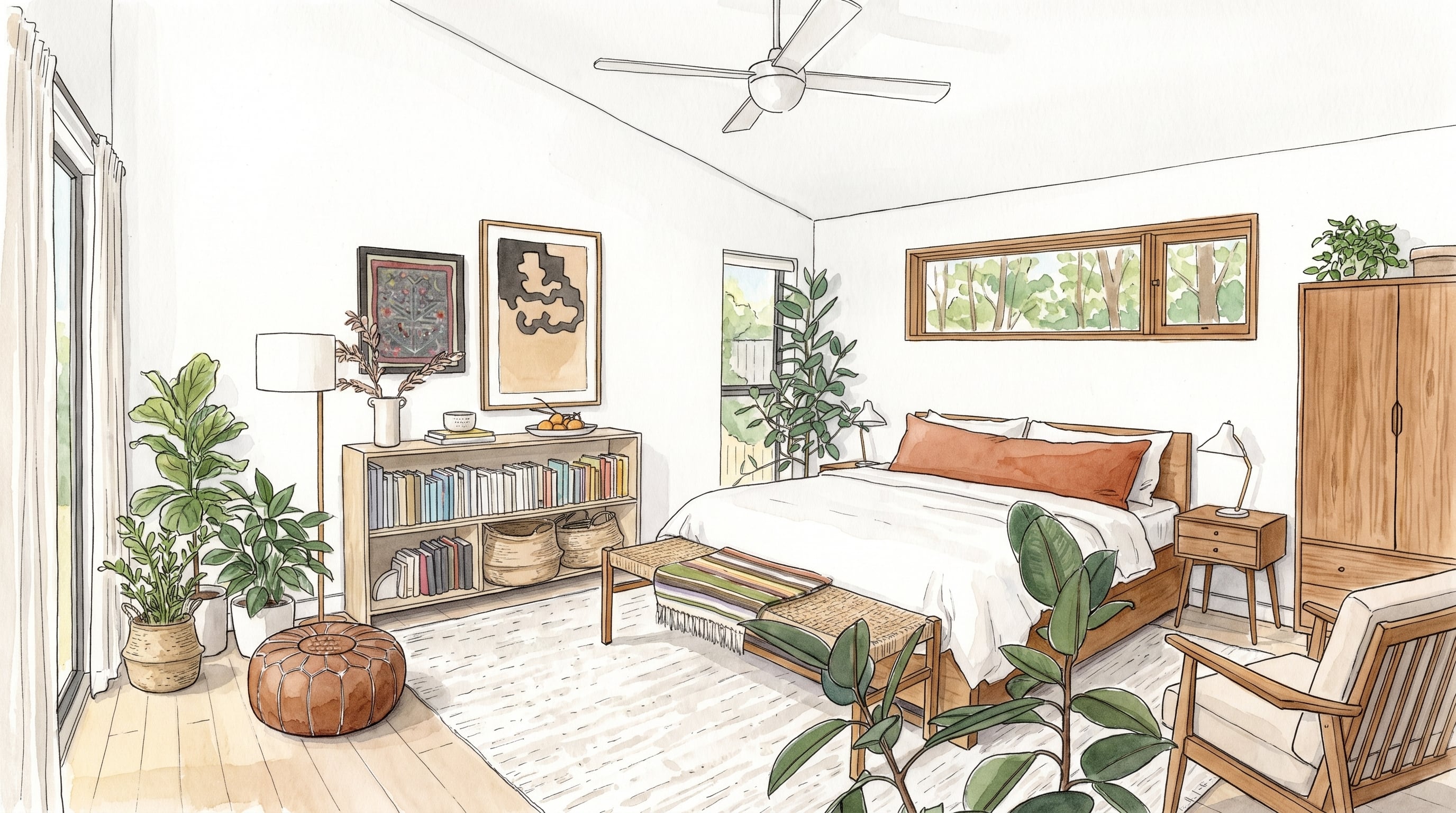 La acumulación visual puede hacer que un dormitorio parezca desordenado aunque esté limpio. (Imagen Ilustrativa Infobae)