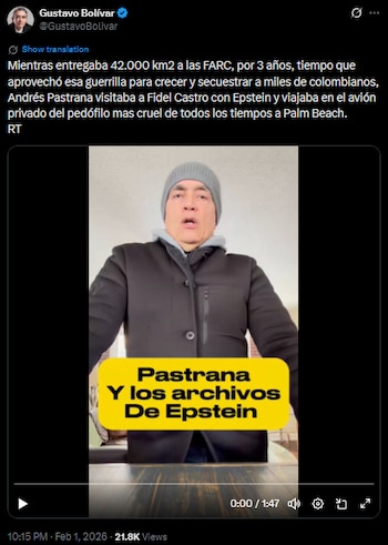 Gustavo Bolívar denunció presunta amistad