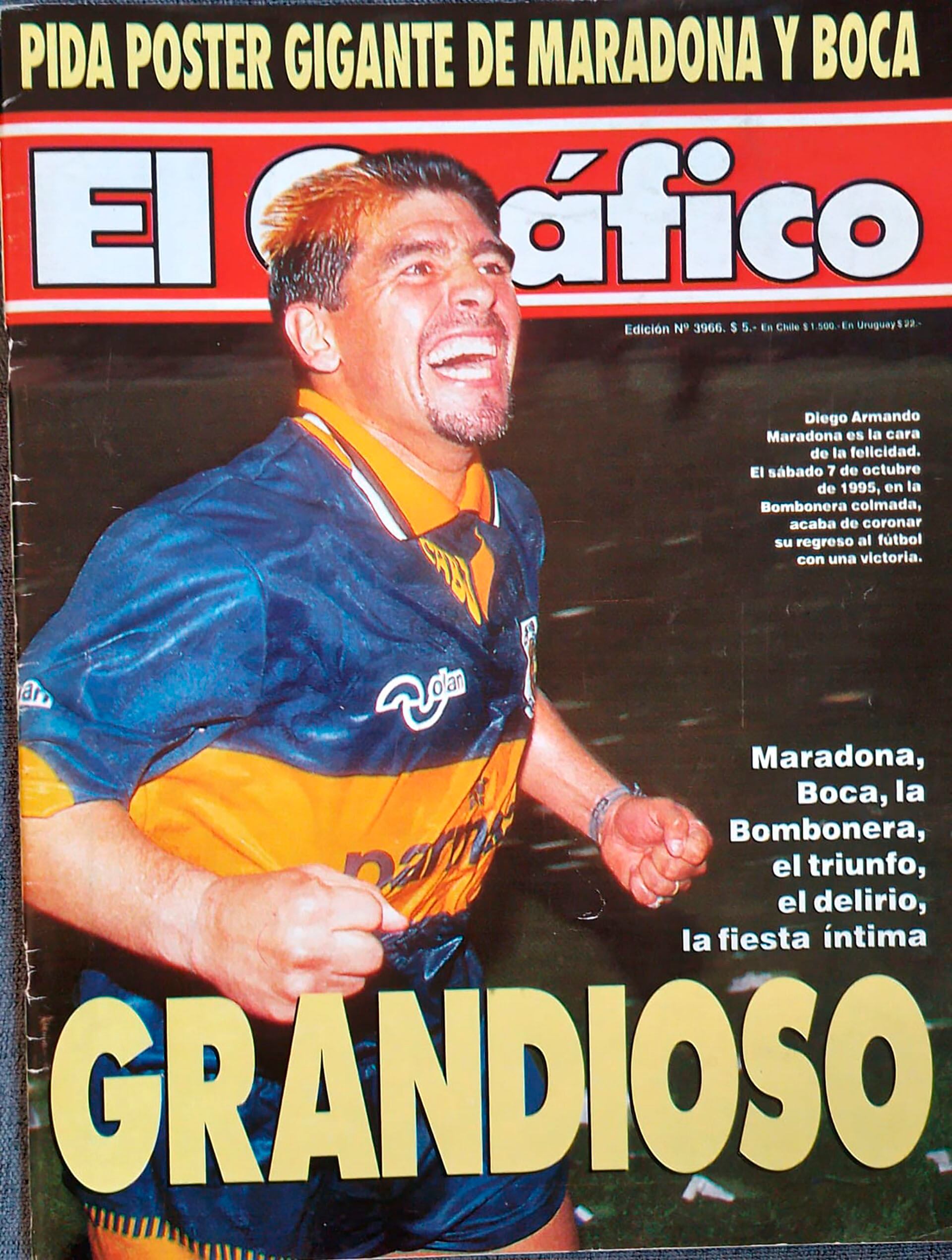 El regreso de Maradona a Boca reflejado por El Gráfico