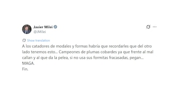 Javier Milei publicó imágenes de