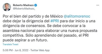 Roberto Madrazo arremetió contra Alito