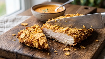Milanesa de pollo empanizada con totopos: receta sencilla y rendidora