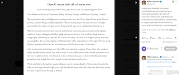 Los trabajadores que fueron despedido de OpenAI negaron las acusaciones de la empresa. (X)