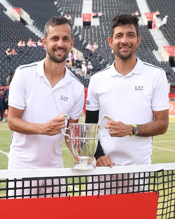 Marcelo Arévalo y Mate Pavić llegaron a la final del ATP 500 de Queen’s tras derrotar en semifinales a Lloyd Glasspool y Julian Cash por 6-4 y 6-3. (Foto: Federación Salvadoreña de Tenis)