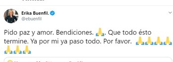Erika Buenfil pidió paz